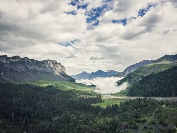 Scenic view of mountains against sky