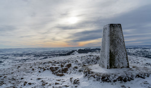 Scenic view of snow covered landscape