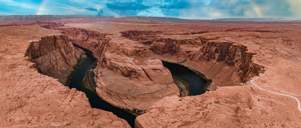Panorama of horseshoe bend, page arizona. the colorado river