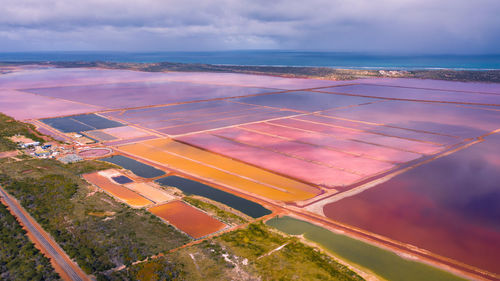 Hutt lagoon in port gregory, western australia. 