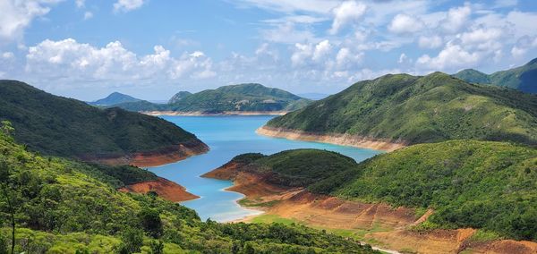 Panoramic view of mountains against sky