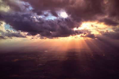 Scenic view of cloudy sky at sunset