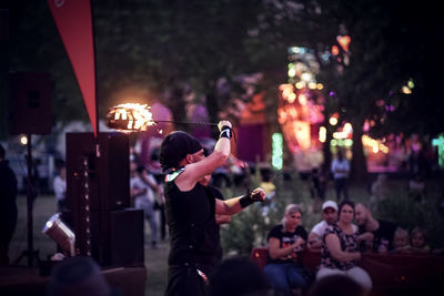 Group of people at music concert