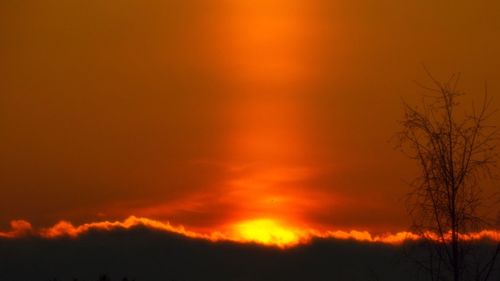 Low angle view of sky at sunset