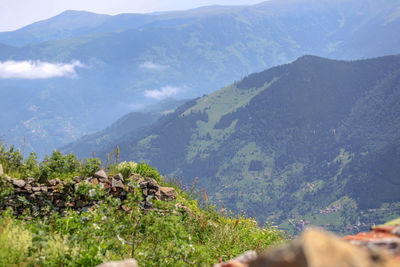 Scenic view of mountains against sky