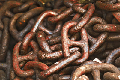 Full frame shot of rusty chain