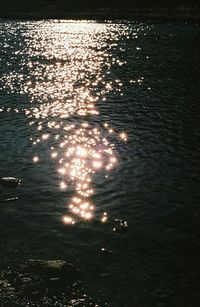 High angle view of illuminated surface