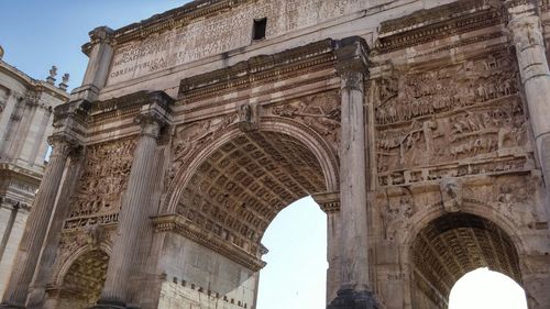 Low angle view of coliseum