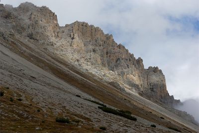 Low angle view of mountain against sky