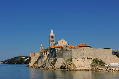 Historic building against clear blue sky