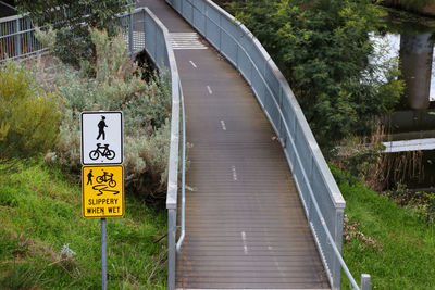 Information sign on bridge