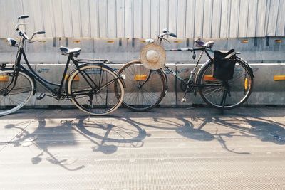 Bicycles parked on bicycle