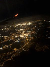 Aerial view of illuminated sky at night