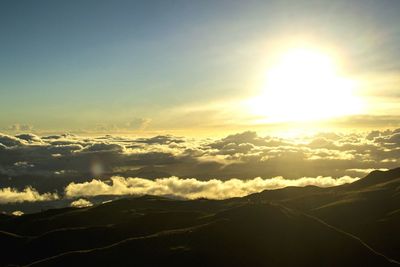 Scenic view of landscape against sky during sunset