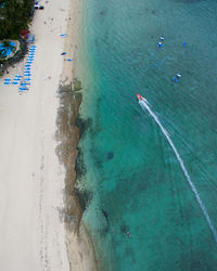 High angle view of beach