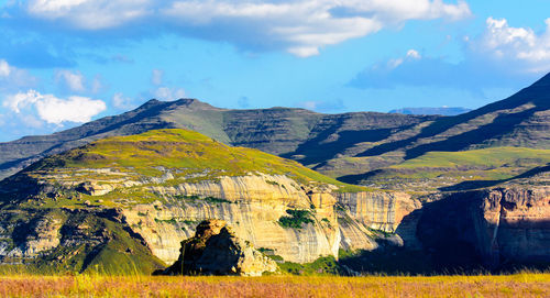 Scenic view of mountains against sky