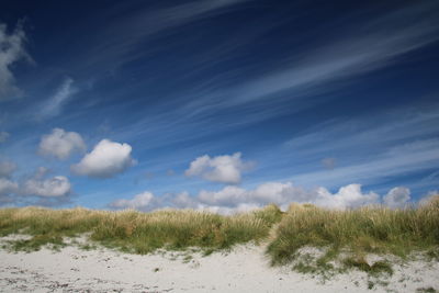 Scenic view of land against sky