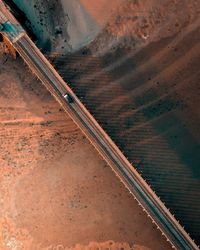 High angle view of road along landscape