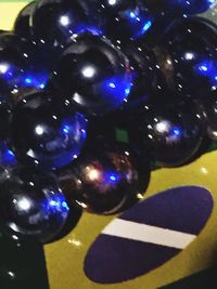 Close-up of crystal ball on table