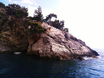 Rocks in sea