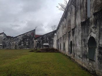 Exterior of building against cloudy sky