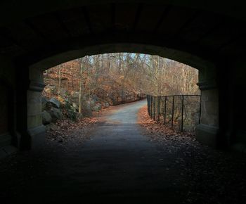 Tunnel seen through archway