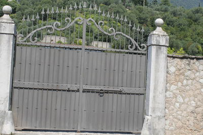 Metal fence by street