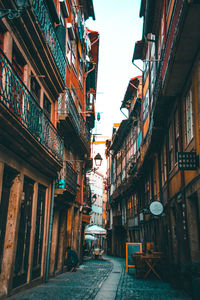 Narrow alley amidst buildings in city