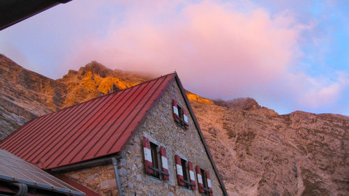 Low angle view of mountain against sky