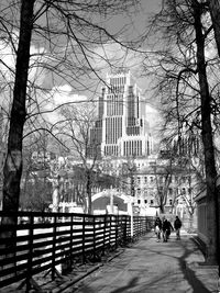 People walking in park