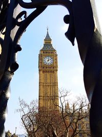 Low angle view of tower against sky