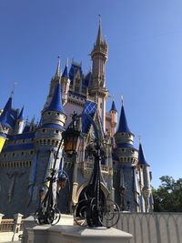 Low angle view of cathedral against blue sky