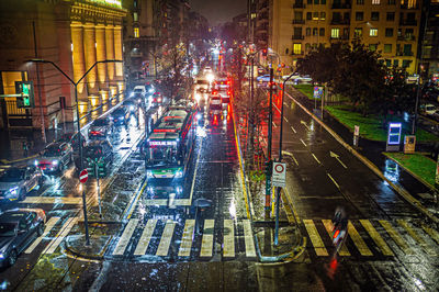 15 dec. 2022, milan, italy piazza luigi di savoia in milan on a rainy night