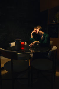 Man sitting in restaurant