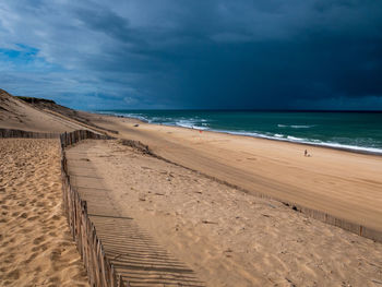 Scenic view of beach against sky