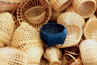 Full frame shot of wicker baskets