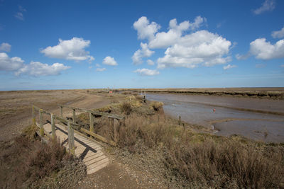 Scenic view of land against sky