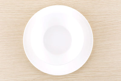 Directly above shot of empty plate on table