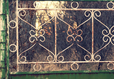 Close-up of metal gate