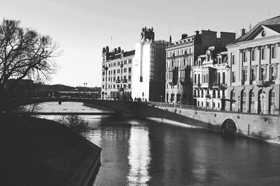 Reflection of buildings in city