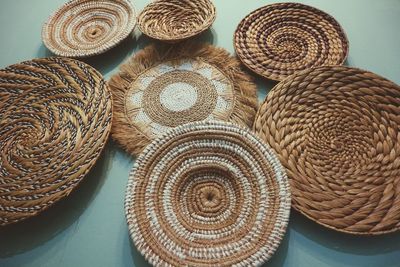 Close-up of wicker basket on table