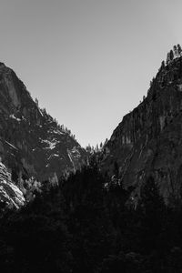 Scenic view of mountains against clear sky