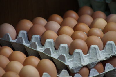 Close-up of eggs in container