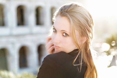 Close-up portrait of young woman