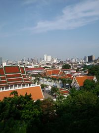 High angle shot of buildings