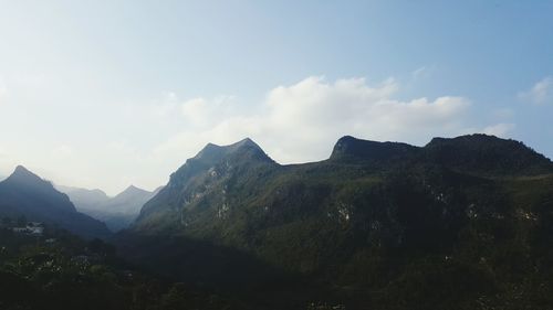 Scenic view of mountains against sky