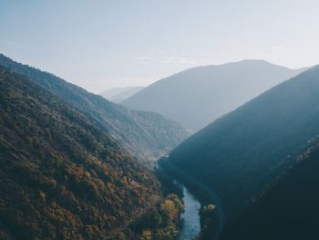 Scenic view of mountains against sky