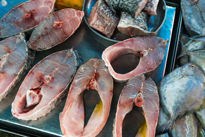 Close-up of fish for sale in market