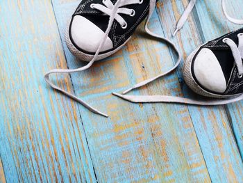 High angle view of sunglasses on table