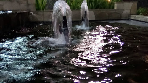 Close-up of water flowing in waterfall